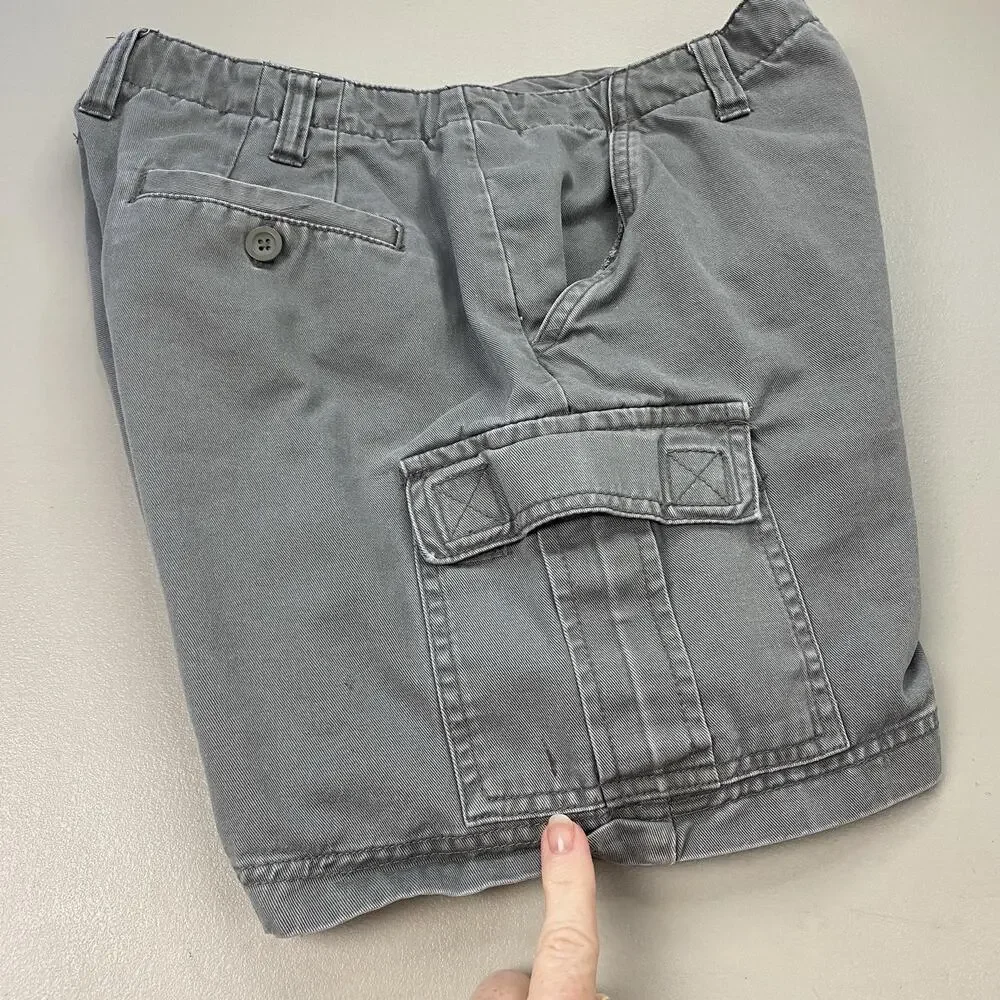 Vintage American Eagle Cargo Shorts Womens 4 Gray Canvas 90s Y2K Grunge 27x6